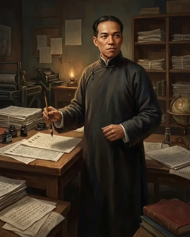 Liang Qichao imagen de personaje